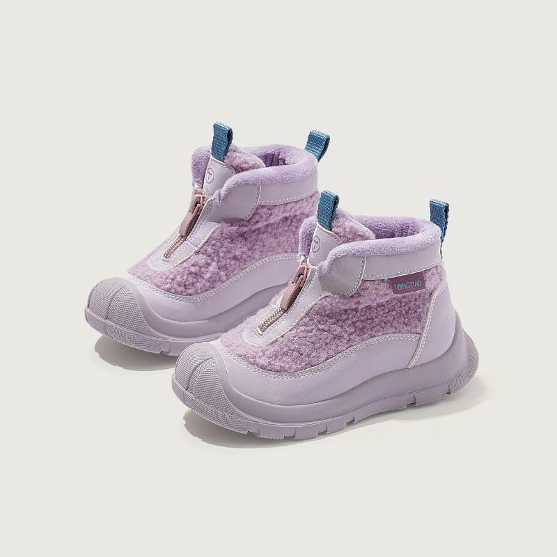 Girls snow boots, new winter children's shoes piled thickened cotton shoes women's treasure snow cotton waterproof and non-slip