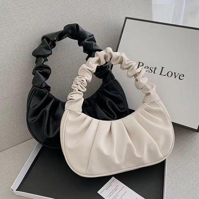 Pleated Handlebags For Women Pu Cloud Bags Leisure Armpit Bag Shopping Shoulder Bags Dumpling Handbag Female Hand Bags