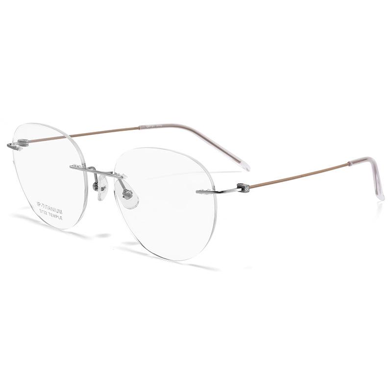 Bestfen S132 Ultralight Pure Titanium Rimless Eyeglass Frame, Compatible with Prescription Lenses.