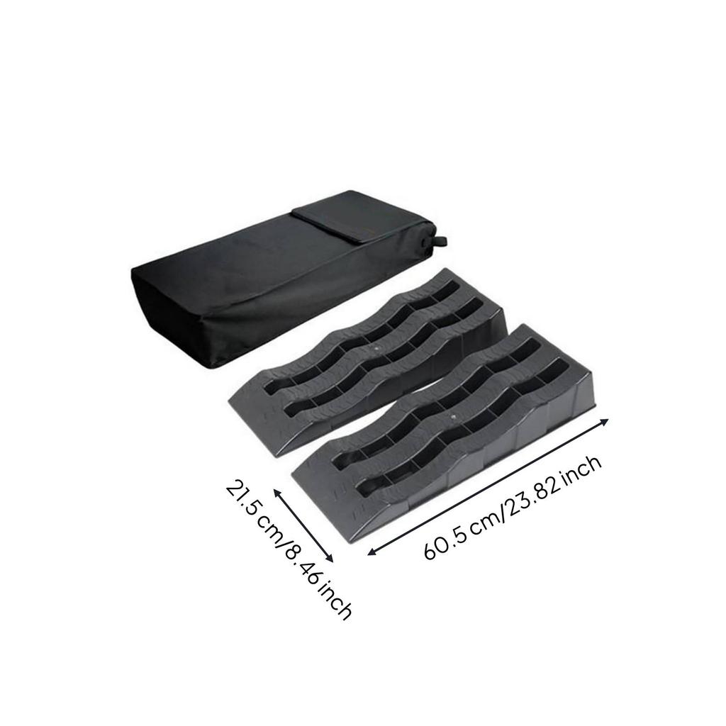 2 Pieces Wheel Ramps with Carrying Bag Leveling Car Ramp Heavy Duty for Campers