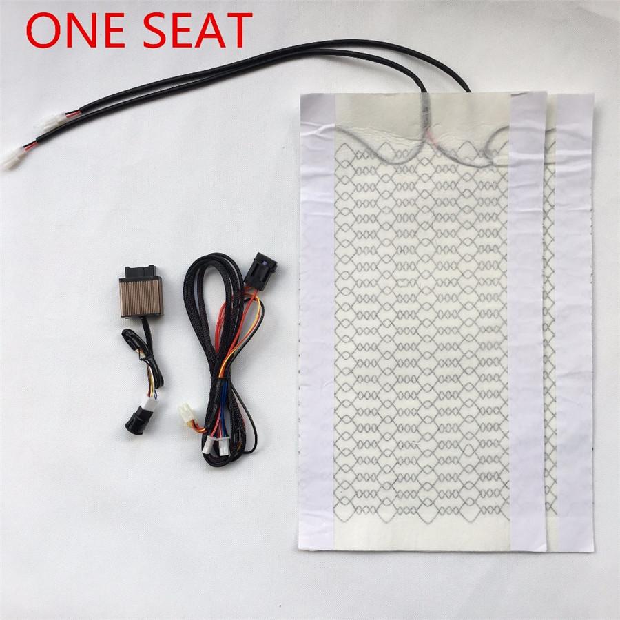 Rotary Switch with Six Universal Carbon Fiber Heated Seat Heater 12 V Pads 6 Level Switch Winter Warmer Seat Covers