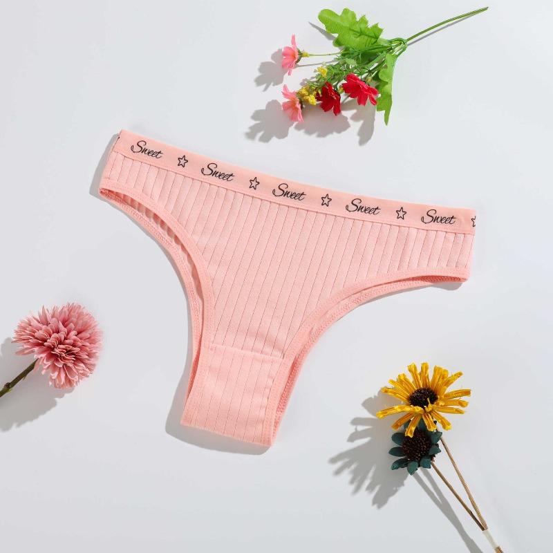Female Spring and Autumn New Cotton Pure Color Abdominal Breathable Briefs