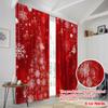 Set Of 2 Plane Printing Curtain Popular Xmas Ball Glitter Sparkle Snow Durable Polyester Without Rod Art Deco Festive Use Made