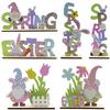 Eco-friendly Painted Wooden Easter Bunny Table Toppers For Decor