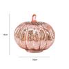 Rose gold glass pumpkin lantern Halloween Decor for Tables Centerpiec Lighted Collectible Thanksgiving Autumn Harvest Figurine