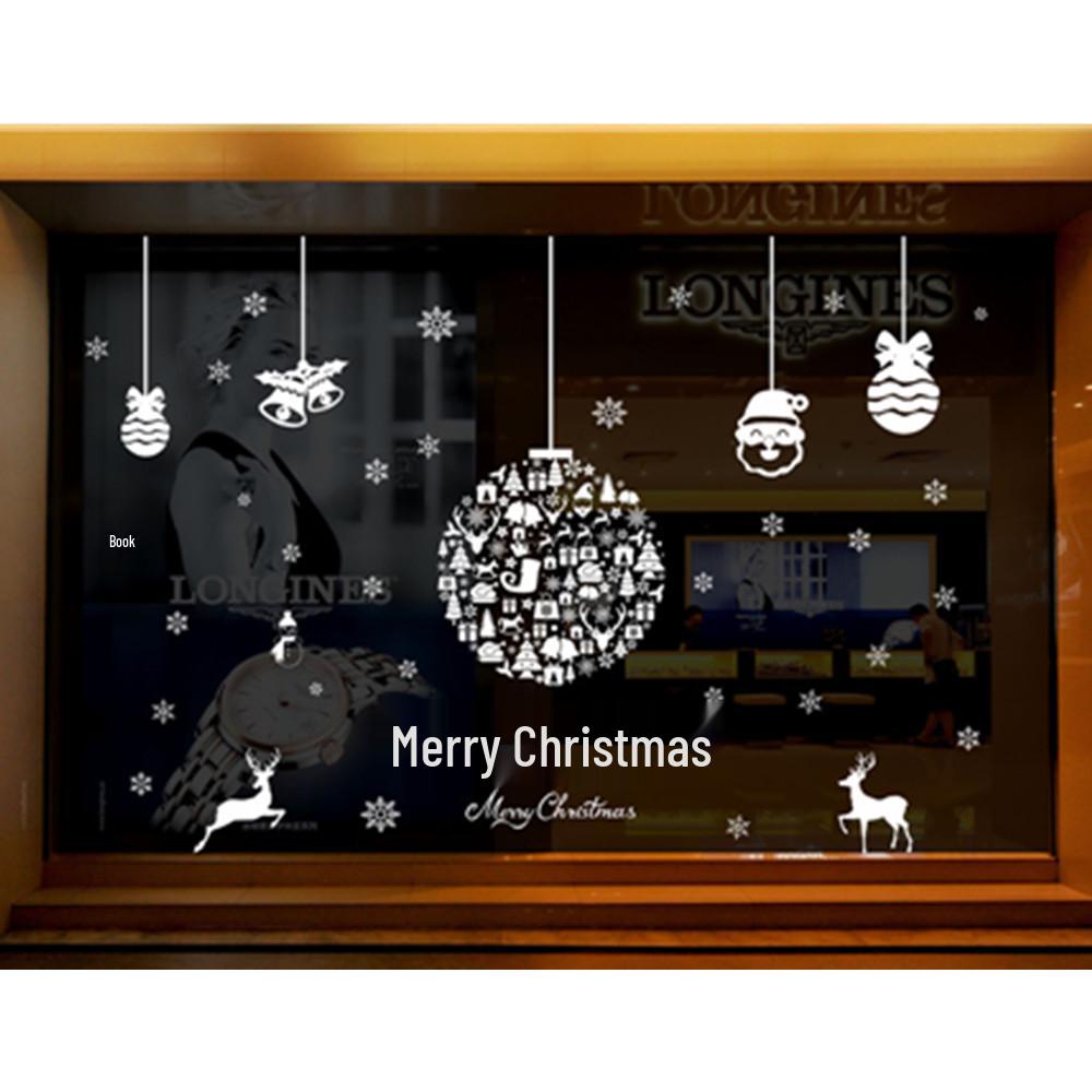 Christmas Day No-Glue Static Cling Window Stickers for Shop Decorations