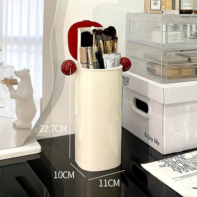 Cosmetic Storage Box with Automatic Lifting Four Grid Makeup Brush Storage Cylinder Nordic Style Room Decoration