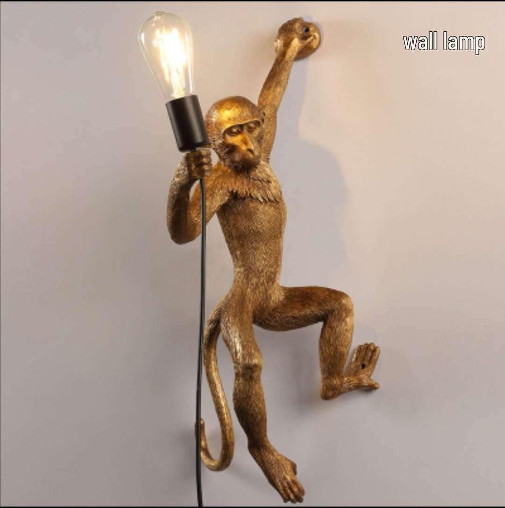 Industrial Style Monkey Lamp: Creative Hemp Rope Pendant for Restaurant, Kids' Room, or Store Display