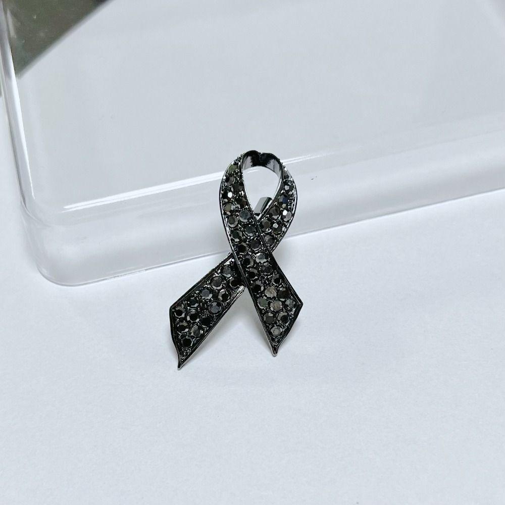 Svart Minnesmärke Svart Märke Souvenir Begravning Sorge Märke Strass Legering Svart Band Brosch Nål För Begravningar och Sorge