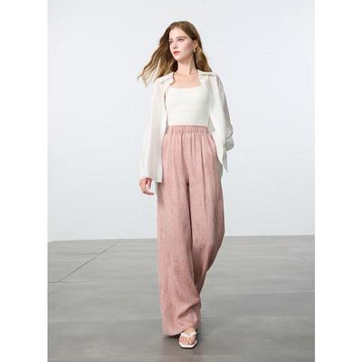 Sancai 2025 Spring Loose Wide-Leg Zen Casual Pants