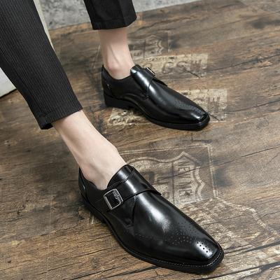 Autumn 22 Casual Shoes Large Size Breathable British Dress Business Square Head Leather Shoes