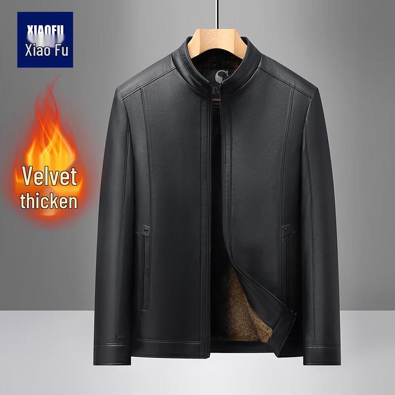 

Мужская куртка из искусственной кожи со стойкой и флисовой подкладкой 3XL