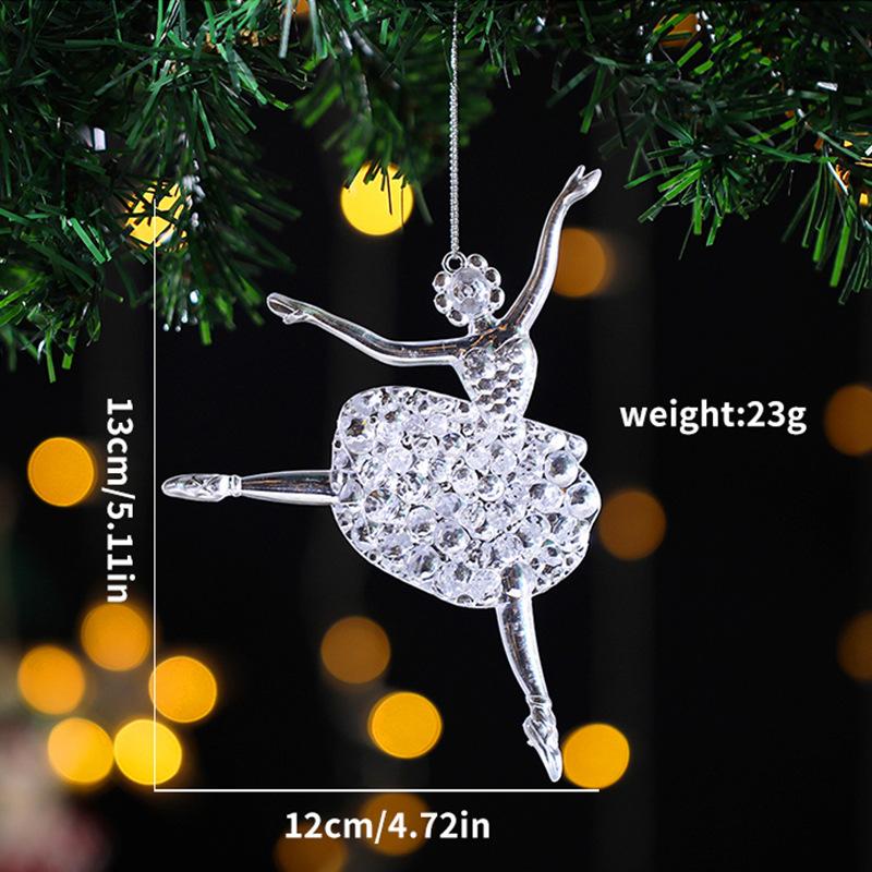 Christmas Xmas Tree Decoration Creative DIY Acrylic Hanging Ornaments Pendants Snowflake Snowman