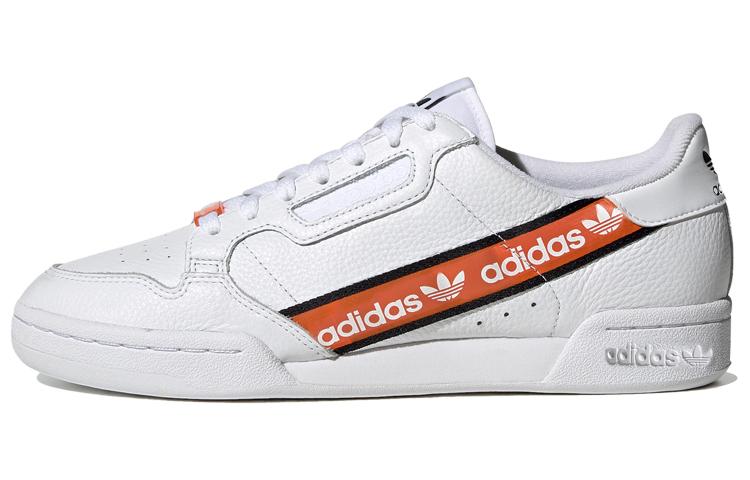 Adidas Continental 80  Wordmark Side Stripe - White Orange  Women s H68725 36