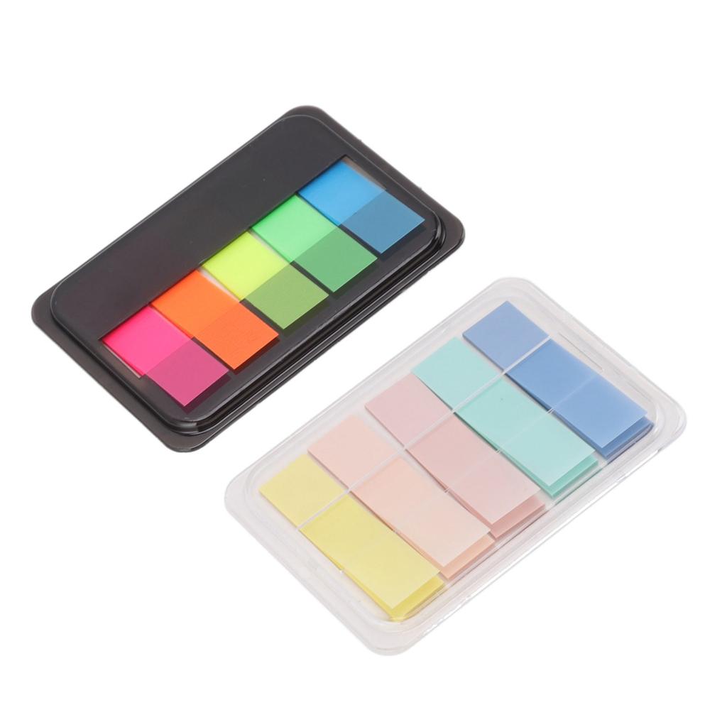 10 Sets Page Markers Index Tabs Key Marking 5 Colors Iridescent Reusable Transparent Portable PET Index Tabs for Office
