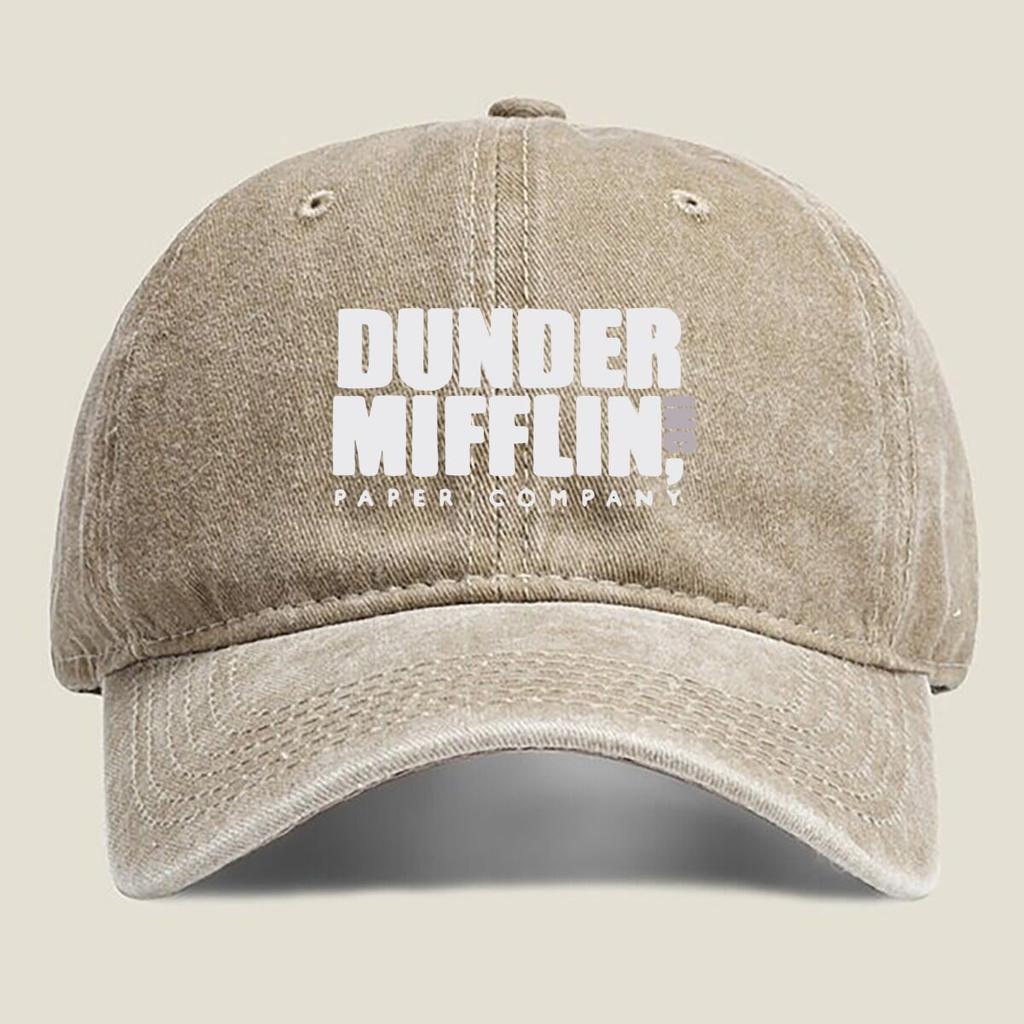 Dunder Mifflin Inc. Logo Fashion Washed Baseball Cap Hat Outdoor Activities