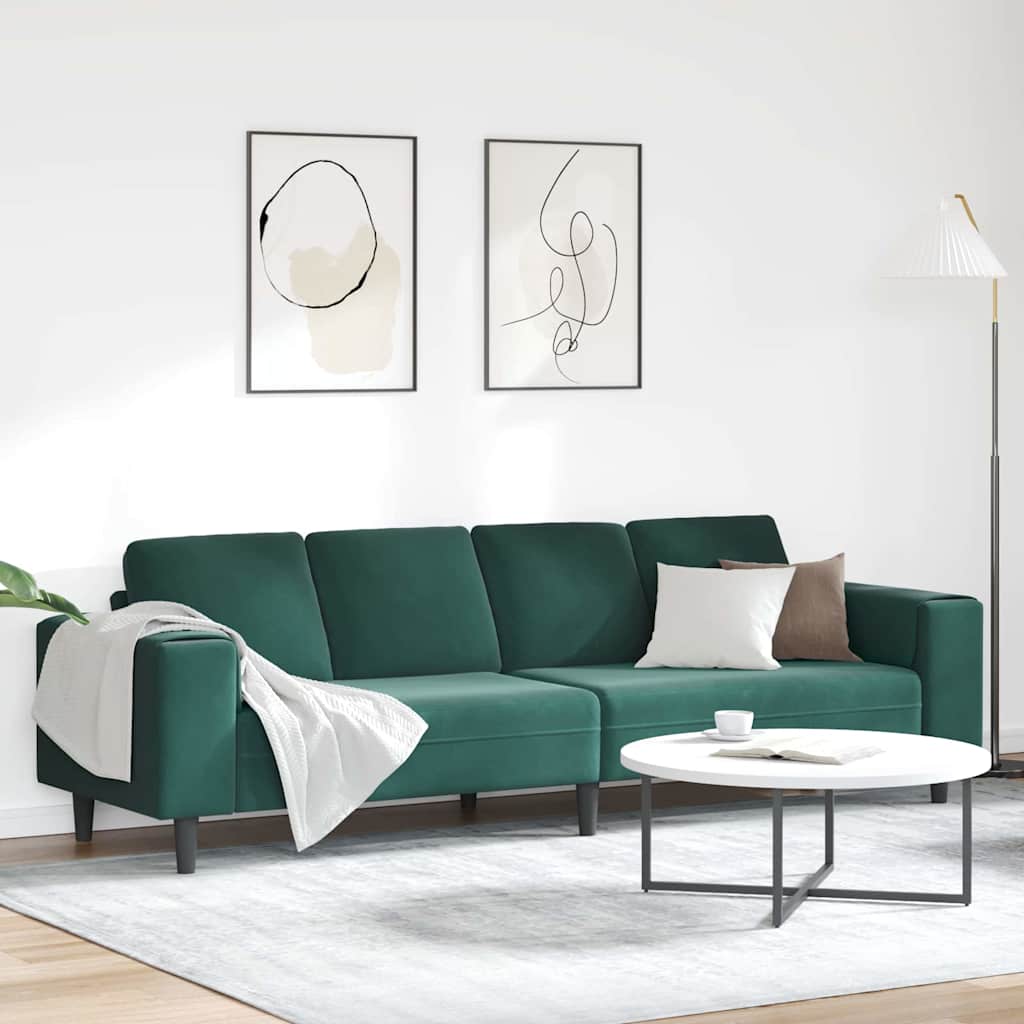 Living Room Sofa Dark Green 250 X 77 X 76 Cm