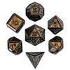Cusdie Metal Glitter Dices DND 7Pcs Frame Solid D&D Dice D4-D20 Polyhedral Dice Set for Role Playing Game Pathfinder TRPG