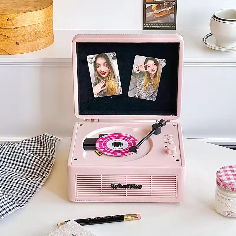 WhatPlus C300 Retro CD Player with High Resolution Sound Quality Bluetooth Stereo Audio Player Retro Portable Outdoor Speaker