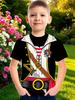 Children's T-Shirt Boy Cool Police Badge Print Fashion Round Neck Short Sleeve Summer Outdoor Sport Perfect Gift T-Shirt for Boy
