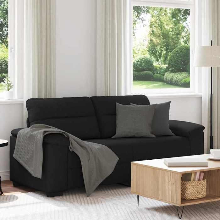 VidaXL Canapé à 2 places noir 140 cm tissu 4105309