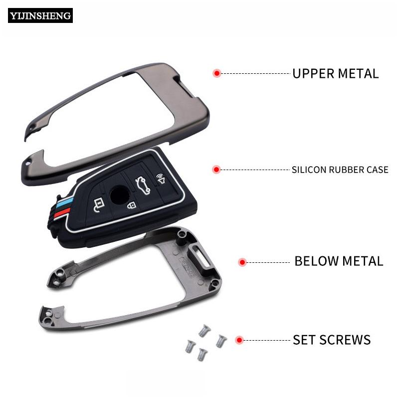 Zinc Alloy Silicone Car Rmote Key Case Cover for BMW X1 X3 X4 X5 F15 X6 F16 G30 7 Series G11 F48 F39 520 525 f30 118i 218i 320i