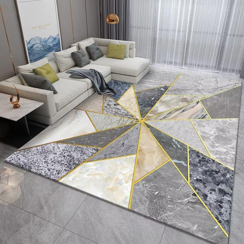 Modern Geometric Marble Carpet for Living Room Large Area Decoration Home Rugs for Bedroom Soft Non-slip 200x300 Lounge Sofa Mat