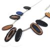 NOA [J2155] - Designer Necklace 'Coloring' Blue Brown