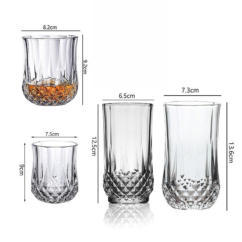 215ml/310ml/250ml/360ml Whiskey Glass Luxury Wine Glasses Transparent Cold Drink Cup Bar Elegant Brandy Cup Party Cocktail Glass
