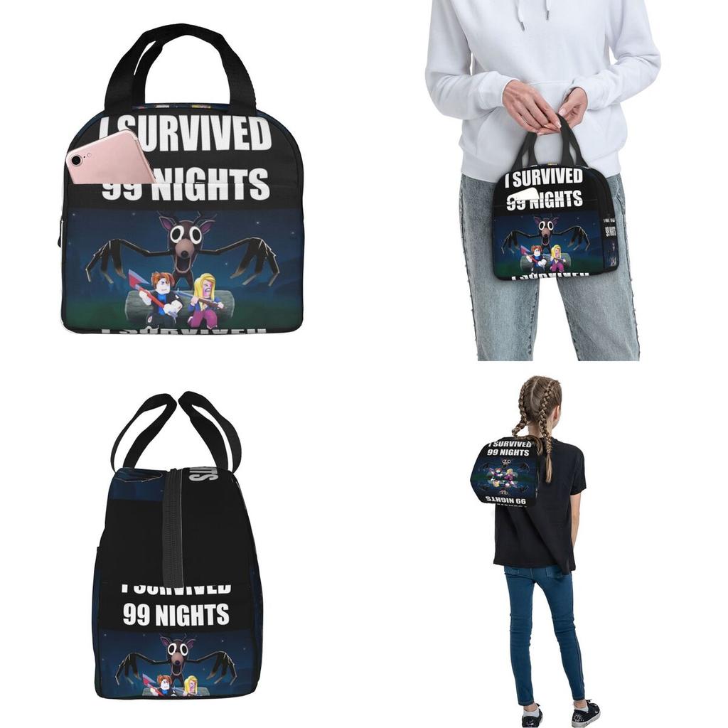 99 Nights In The Forests Thermal Insulated Lunch Bag for Picnic Video Games Portable Bento Box Thermal Cooler Lunch Boxes
