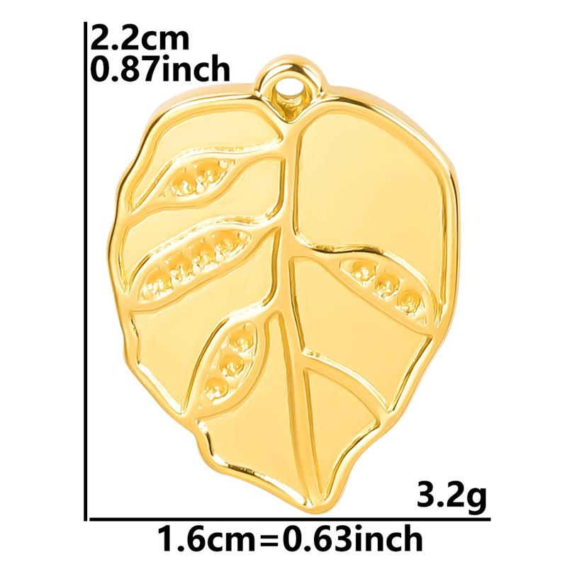 6pcs Gold Color Stainless Steel Charms For Jewelry Making Supplies Plant Leaf Flower Pendant Charm Cherry Pepper Sunflower Charm