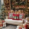 Christmas Pillow Covers: Gingerbread House, Ho Ho Ho, Falalala, and Festive Mug Designs Sofa Room Cushion Cover Home Decoration