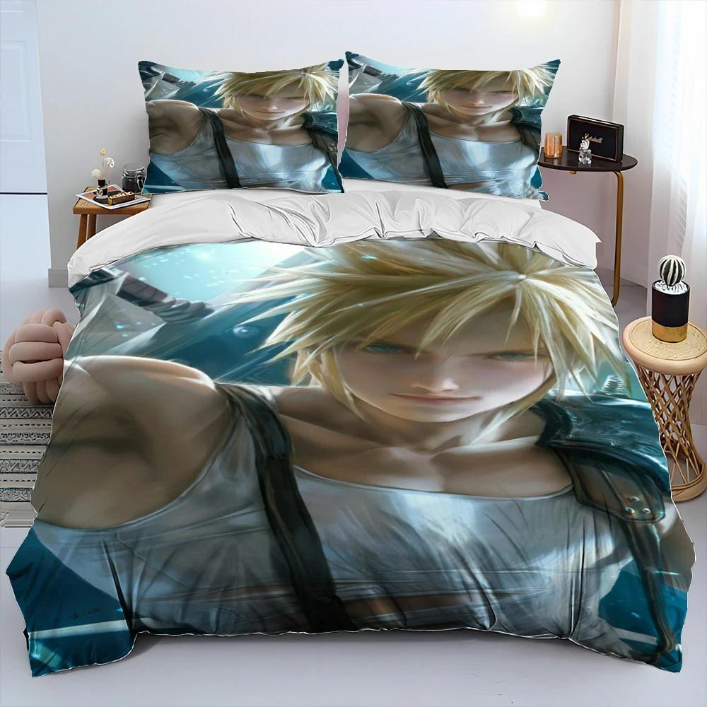 

Final Fantasy Series Games Cartoon Comforter Bedding Set,Duvet Cover Bed Set Quilt Cover Pillowcase,king Queen Size Bedding Set Tool 70x133cm 2pcs
