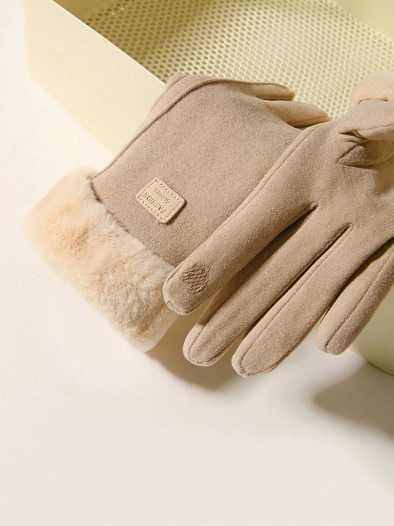 2025 1pair Women's Autumn And Winter Warm Gloves Touchable Gloves Padded And Thickened Wind Chill Prevention