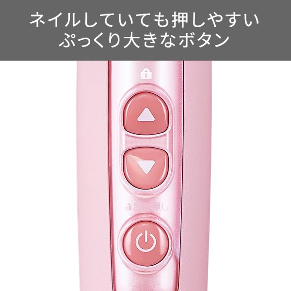 Tescom Hair Iron with Negative Temperature Automatic Melty Pink Ions, 32mm, Control/Lock/Memory Function, Shut-off, Easy-Release Plug, TB553A-P