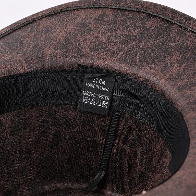 Chicken Skin Fleece Texture Cowboy Top Hat Men's and Women's Jazz Hat Felt Hat Western Cowboy Hat Trendy Brand