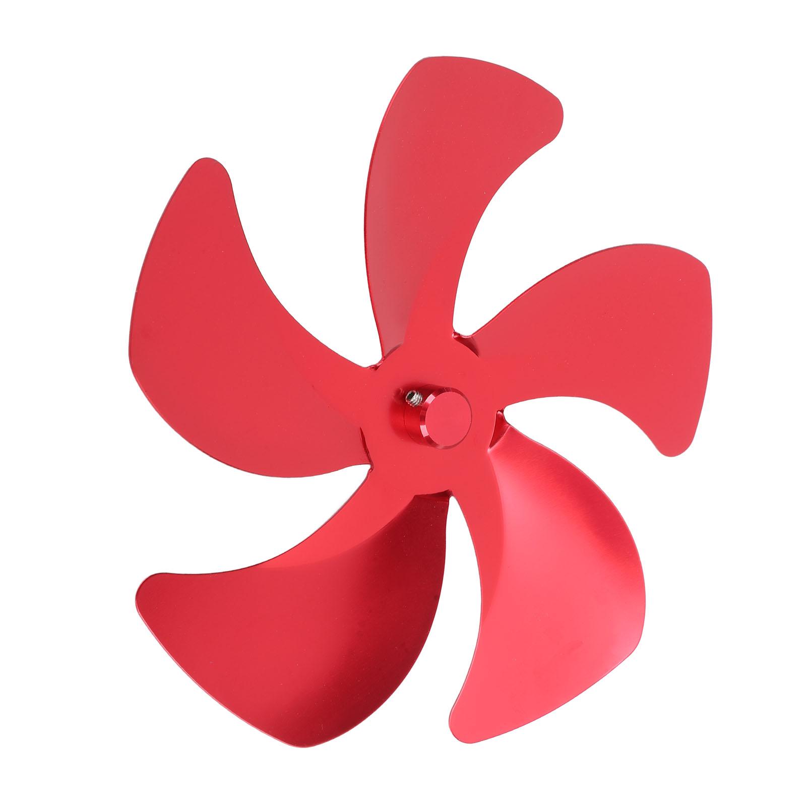 

Stove Fan Blade Replacement Aluminum Alloy Enhance Warm Air Circulation Fireplace Fan 5 Blade for Stove Fan Accessories красный