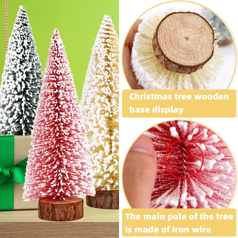Mini Snow Spray Christmas Tree - Tabletop Holiday Decor Pine Cedar Ornament