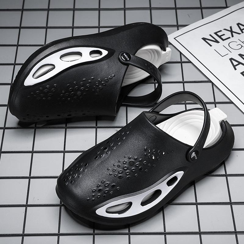Hole shoes men's new thick-soled non-slip casual bag head drag outdoor fashion soft-soled wear-resistant beach cool slippers