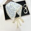 Lattice Triangle Hair Band Strap Soft Wrap Printing Hair Scarf Lace Hair Scarf  Women