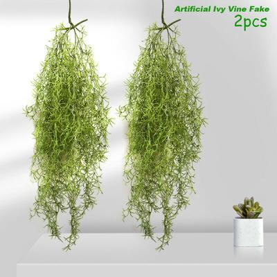 Artificial-Hanging Plants Fake Fern Plastic Trailing Foliage Flower Leaf Decor