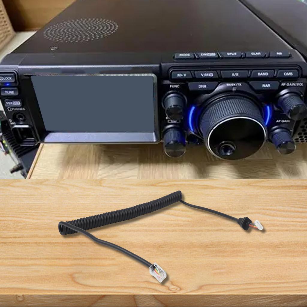 Schwarzes Ersatzmikrofonkabel für Yaesu FT7800 8800 8900 1807 Funkgeräte Verstellbare Länge Spulendurchmesser Vier Millimeter