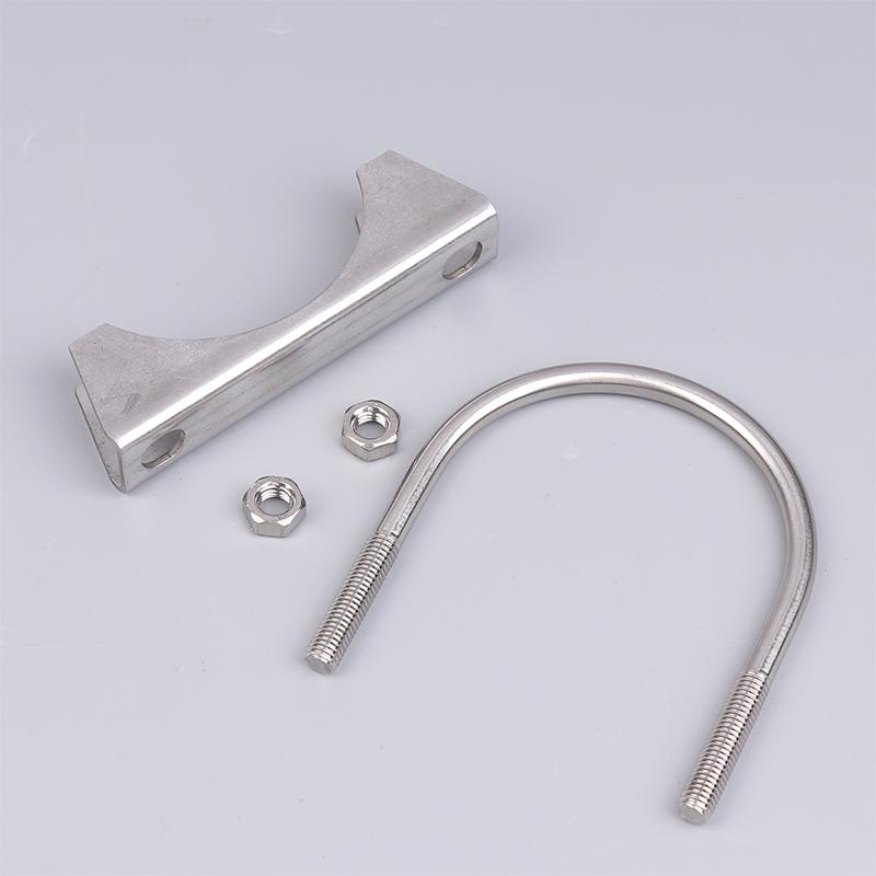 Śruba U ze stali nierdzewnej 304, nieregularna śruba z przegrodą i nakrętką M8, zacisk rury wydechowej