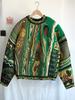 Vintage Colorblock Retro Patchwork Knit Jacquard 3D Sweater