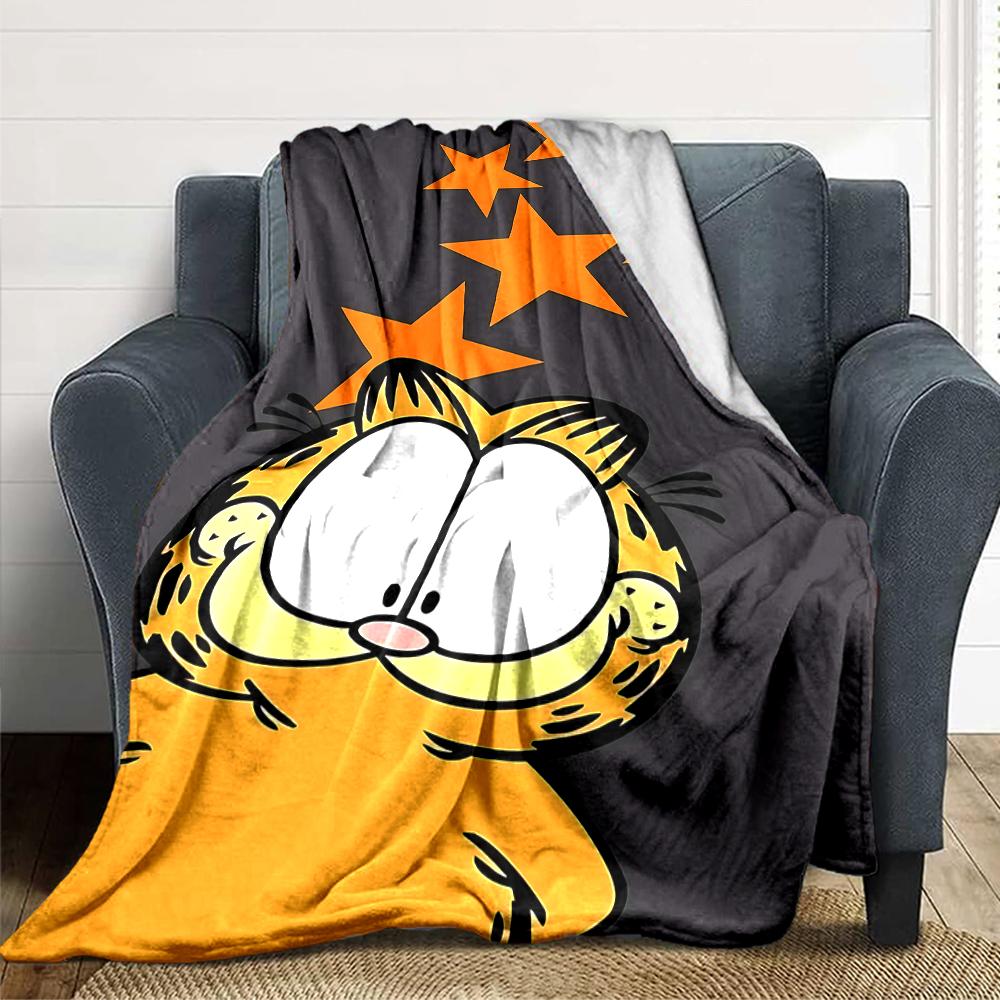 1Pc Garfield'S Starry Adventure Blanket For Couch Bed Plush Cozy Fuzzy Blanket Super Soft Warm Blankets For Fall And Winter 091874