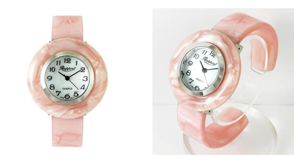 Rapport Damen Kunststoff Armreif Uhr 163002 Pastellrosa