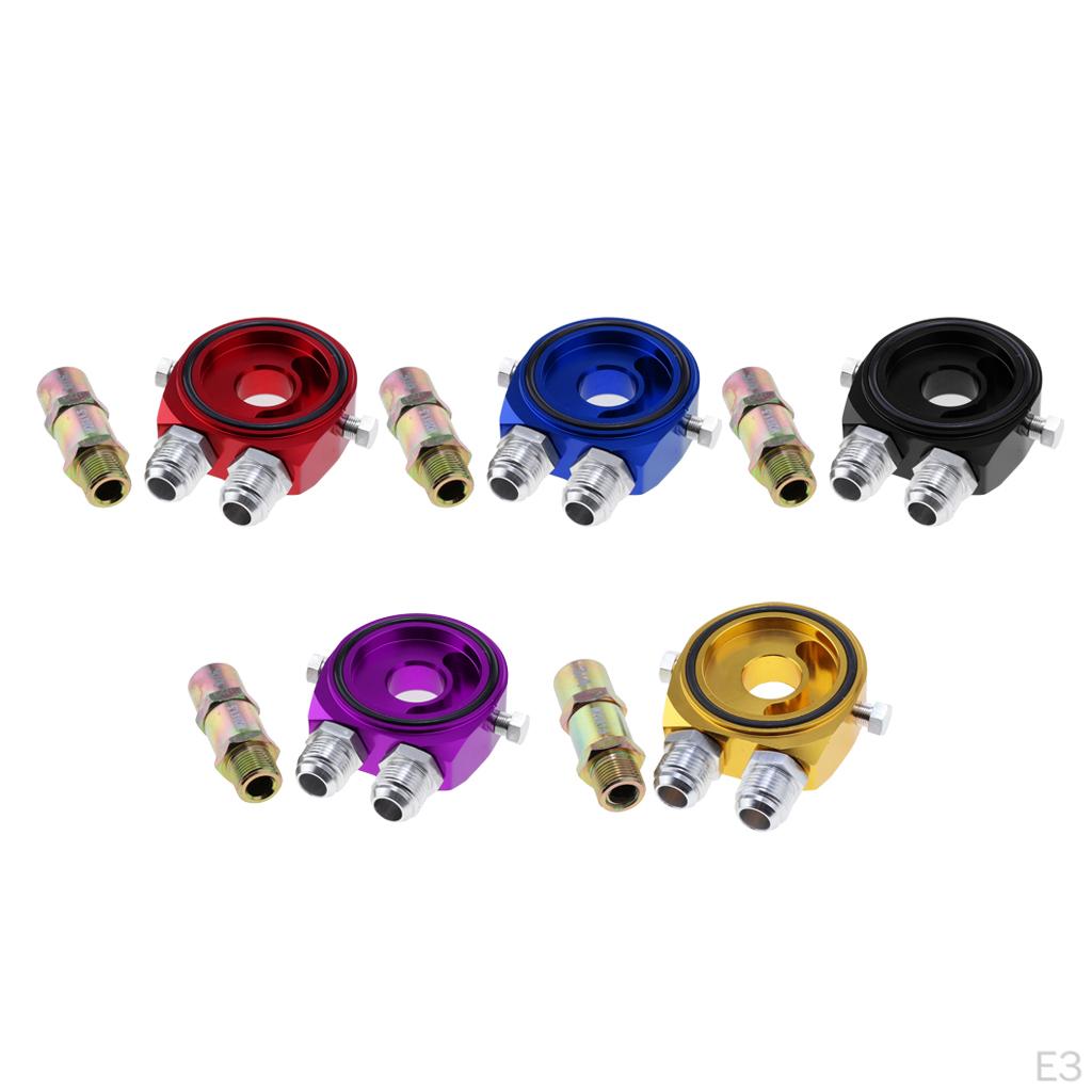Design Car Oil Filter Cooler Sandwich Plate Adapter with 18NPT Sensor Insertion Port - 3/4-16 UNF,