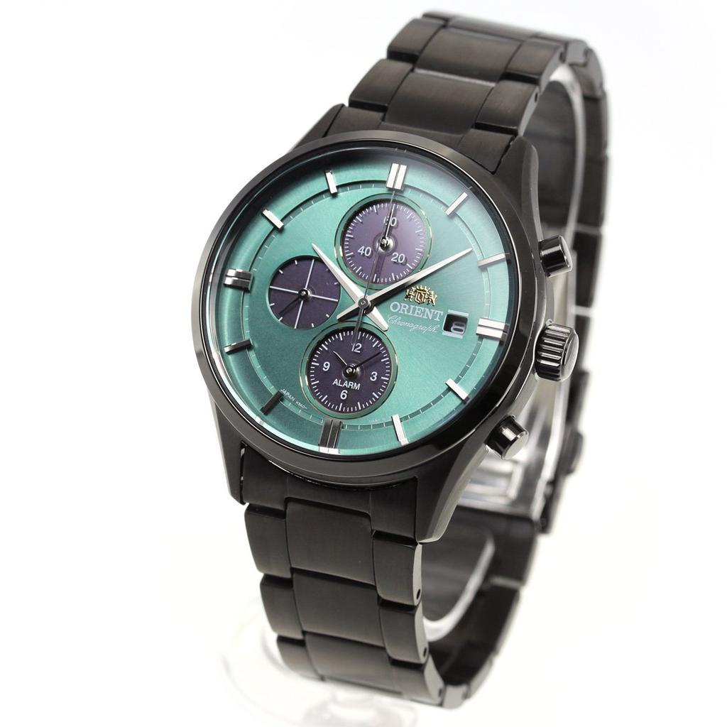 Orient Men's Solar Chronograph Watch - Japanese Made, Green Dial, with Local Manufacturer Warranty, Model RN-TY0001E