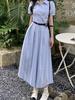 (original Practice + Belt) French Temperament Shirt Long Skirt New Women's Summer Feeling Is Popular This Year