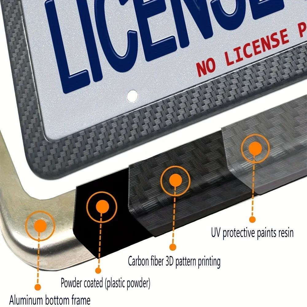 1/2pcs Car 30*15CM License Plate Frame Carbon Pattern Plastic License Plate Frame Bracket with Standard Screw Kits